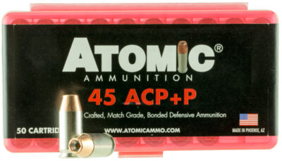 Atomic Ammunition 00412 Pistol Precision Craft 45ACP +P 185gr Bonded Match Hollow Point 50 Per Box/10 Case