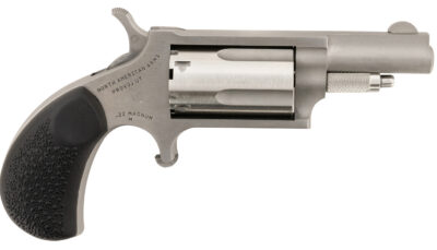 North American Arms 22MGRCHSS Mini-Revolver Carry Combo Sports South Exclusive 22 WMR 5 Shot 1.63" Stainless Steel Barrel, Frame & Cylinder, Black Rubber Grip, Exposed Hammer, Side Carry Holster
