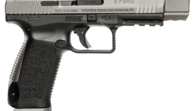 Canik HG3774GN TP9SFx  9mm Luger 20+1, 5.20" Black Nitride Match Grade Barrel, Tungsten Gray Cerakote Optic Ready/Serrated w/Ports Steel Slide, Black Polymer Frame w/Picatinny Rail, Ambidextrous