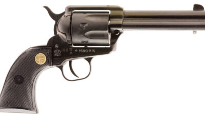 Chiappa Firearms 340250 SAA 1873 Medium Frame 22 LR 6 Shot, 4.75" Blued Steel Barrel, Cylinder & Frame, Black Plastic Grip, Exposed Hammer