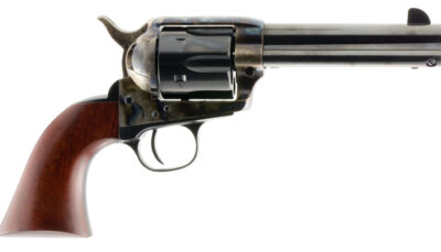 Taylors & Company 550887 1873 Cattleman Uberti 45 Colt (Long Colt) 6 Shot 4.75" Blued Round Barrel & Cylinder, Color Case Hardened Steel Frame, Walnut Navy Style Grip, Exposed Hammer