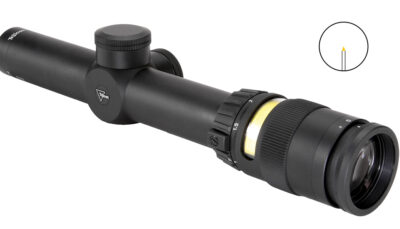 Trijicon 200052 AccuPoint  Black Hardcoat Anodized 1-4x 24mm 30mm Tube Illuminated Amber Triangle Post Reticle