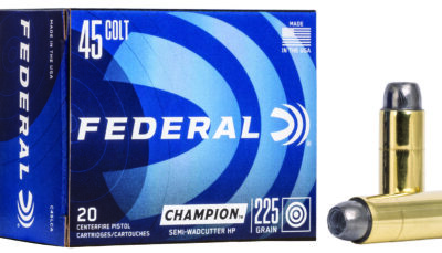 Federal C45LCA Champion Training 45Colt 225gr Semi Wadcutter Hollow Point 20 Per Box/25 Case