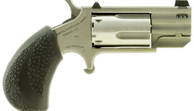 North American Arms PUGTP Pug  22 WMR 5 Shot 1" Stainless Steel Ported Barrel, Stainless Steel Frame, Stainless Cylinder, Black Polymer Grip, Exposed Hammer