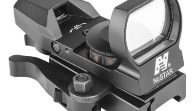 NcStar D4RGBQ Red & Green Reflex Sight with 4 Reticles Black Anodized 1 x 0.95" x 1.34" Red/Green Multi Reticle
