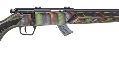 Savage Arms 26736 Mark II Minimalist Full Size 22 LR 10+1 18" Matte Black Threaded Barrel, Matte Black Drilled & Tapped Carbon Steel Receiver, Green Boyd's Minimalist Laminate Stock, Right Hand