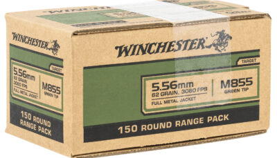 Winchester Ammo WM855150 USA M855 Green Tip 5.56x45mmNATO 62gr Full Metal Jacket 150 Per Bx/4 Case *Value Pack