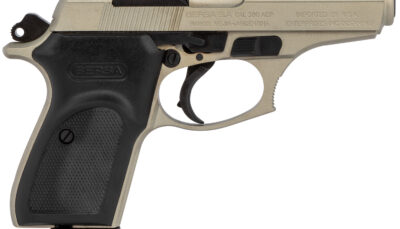 Bersa T380NKL8 Thunder  Micro-Compact Frame 380 ACP 8+1, 3.50" Satin Nickel Steel Barrel, Serrated Steel Slide & Aluminum Frame
