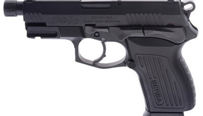 Bersa TPR9CMX TPRCX Compact Frame 9mm Luger 13+1, 4.10" Black Steel Threaded Barrel, Matte Black Serrated Steel Slide & Aluminum Frame w/Beavertail, Ambidextrous