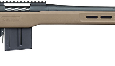 Mossberg 28148 Patriot LR Tactical 6.5 PRC 10+1 22" Matte Blued Threaded Bull Barrel, Matte Blued Picatinny Rail MDT Oryx Tactical M-LOK Flat Dark Earth Synthetic Stock, Right Hand