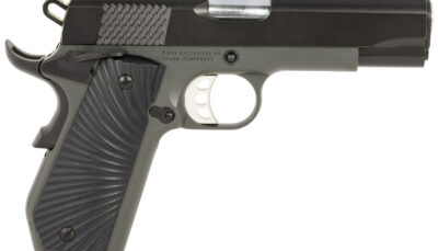 Tisas 10100103 1911 Stingray Carry 45 ACP 8+1 4.25" Stainless Steel Barrel, Black Cerakote Serrated Slide, Dark Gray Cerakote Aluminum Frame w/Beavertail, Black Sunburst G10 Grips