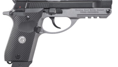 EAA GIRSAN 390855 MC 14T Solution Compact Frame 380 ACP 13+1, 4.50" Black Steel Tip-Up Barrel & Serrated Steel Slide, Matte Stainless Aluminum Frame w/Picatinny Rail, Black Polymer Grip, Ambidextrous