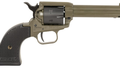Heritage Mfg RR22T4 Rough Rider 22 LR 6 Shot 4.75" OD Green Cerakote Barrel, OD Green Cerakote w/Black Accents Frame, Black Cerakote Cylinder, Black Star Polymer Grips