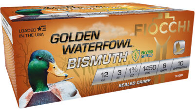 Fiocchi 123GB6 Golden Waterfowl Bismuth 12Gauge 3" 1 3/8oz 6Shot 10 Per Box/10 Case