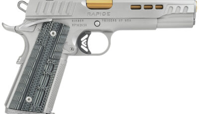 Kimber Mfg.,inc 3000420CA Rapide Dawn (CA) (MA) 9mm 9+1 5" KimPro Silver Front and Rear Serrations Stainless Steel Slide Gray/black Rapide G10 Grip
