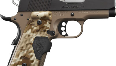 Kimber Mfg.,inc 3200167CA Ultra Covert II (CA) 45 ACP 7+1 3" Matte Black Steel Slide Dark Earth KimPro II Digital Camo w/ Kimber Logo Grip