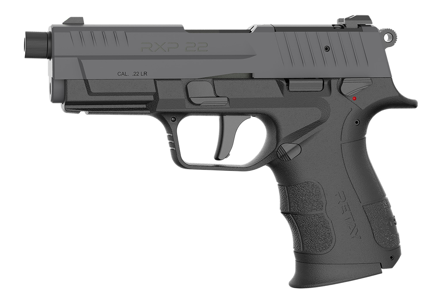 Retay USA RXP22BSG10TH RXP 22 LR 10+1 4" Threaded Barrel, Gray Cerakote Optic Ready/Serrated Slide, Black Cerakote Polymer Frame w/Accessory Rail, RMSc/RMR Footprint