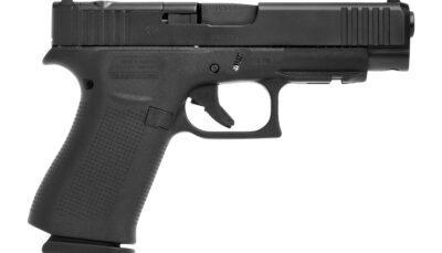 Glock PA4850203FRMOS G48 MOS Slim Compact 9mm Luger 15+1 4.17" Black GMB Barrel, Black nDLC Optic Ready/Serrated Steel Slide, Black Polymer Frame w/Beavertail & Front Rail, Black Textured Polymer Grip