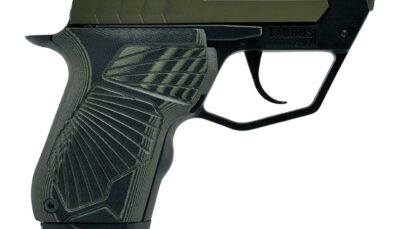 Taurus 1-22TUC13-ODG 22TUC  Micro-Compact 22 LR 9+1 2.50" OD Green Tip-Up Barrel, OD Green Cerakote Serrated Slide, Black Polymer Frame, VZ G10 Grip