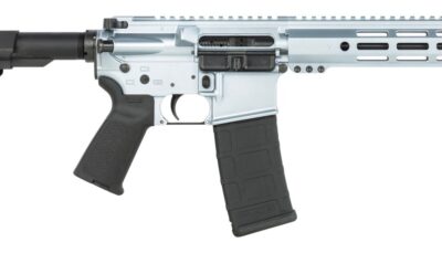 Shark Coast Tactical SCC07114AGC-P Arctic Gun Candy 5.56 NATO 30+1 10.50" Black Nitride Threaded Barrel, Aluminum Receiver w/Picatinny Rail, M-LOK Handguard, SB Tactical SBA3 Brace, Polymer Grip