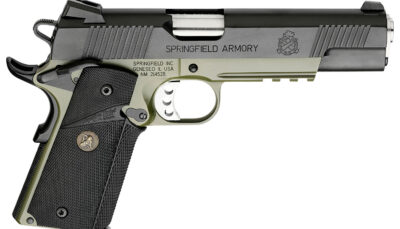 Springfield Armory PX9105MLCA18 1911 Loaded Operator *CA Compliant 45 ACP 5" 7+1 OD Green Armory Kote Black Armory Kote Carbon Steel Slide Black Wraparound Rubber Grip