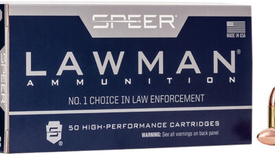 Speer 53824 Lawman Training Clean-Fire 9mmLuger 124gr Total Metal Jacket Round Nose 50 Per Box/20 Case