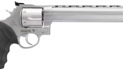 Taurus 2-440089 44 Large 44 Rem Mag 6 Shot 8.37" Matte Stainless Ported Barrel, Cylinder & Frame, Black Finger Grooved Rubber Grip, Transfer Bar Safety, Exposed Hammer