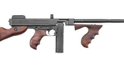 Thompson T1 1927A-1 Deluxe 45 ACP Caliber with 16.50" Barrel, 20+1 Capacity (Stick), Blued Metal Finish, American Walnut Stock Wood Grip Right Hand