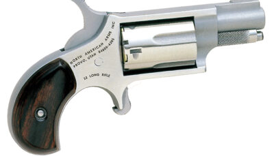 North American Arms 22LR Mini-Revolver *CA Compliant 22 LR 5 Shot 1.13" Stainless Steel Barrel, Frame & Cylinder, Rosewood Birdshead Grip Exposed Hammer
