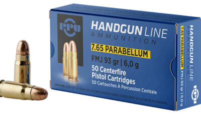 PPU PPH765P Handgun  7.65x21mmParabellum 93gr Full Metal Jacket 50 Per Box/20 Case