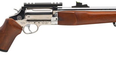 Rossi SCJ4510SS Circuit Judge  45 Colt (LC) Caliber or 410 Gauge with 5rd Capacity, 18.50" Barrel, Polished Stainless Metal Finish & Hardwood Monte Carlo Stock Right Hand (Full Size)