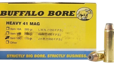 Buffalo Bore Ammunition 16C20 Heavy Strictly Business 41Rem Mag 170gr Jacket Hollow Point 20 Per Box/12 Case