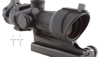 Trijicon 100092 ACOG Black Hardcoat Anodized 4x32mm Illuminated Amber Crosshair .308/7.62 BDC Reticle