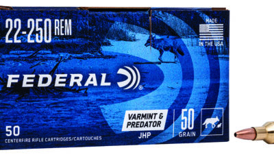 Federal AE2225050VP American Eagle Varmint & Predator 22-250Rem 50gr Jacketed Hollow Point 50 Per Box/5 Case