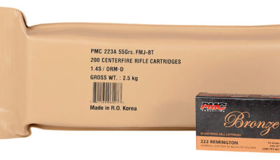 PMC 223ABP Bronze Battle Pack 223Rem 55gr Full Metal Jacket Boat Tail 200 Per Box/5 Case