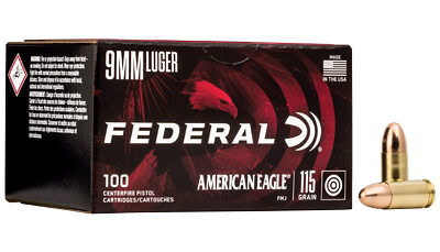 FED AM EAGLE 9MM 115GR FMJ 100/500