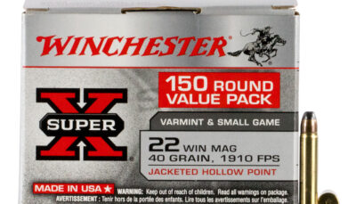 Winchester Ammo X22MH150 Super X Value Pack 22WMR 40gr Jacketed Hollow Point 150 Per Box/10 Case