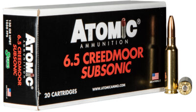Atomic Ammunition 00476 Rifle Subsonic 6.5Creedmoor 130gr Sierra MatchKing BTHP 20 Per Box/10 Case