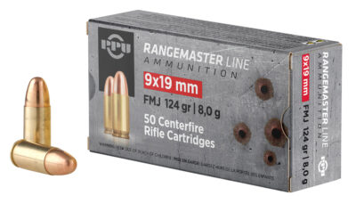 PPU PPRM9M Rangemaster  9mmLuger 124gr Full Metal Jacket 1000/Box