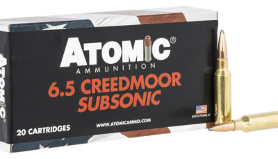 Atomic Ammunition 00482 Rifle Subsonic 6.5Creedmoor 129gr Jacket Hollow Point 20 Per Box/10 Case