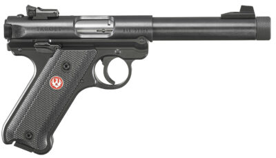 Ruger 40178 Mark IV Target Sports South Exclusive 22 LR 10+1 5.50" Blued Threaded Bull Barrel,  Blued Aluminum Frame, Black Checkered Polymer Grip, Right Hand, Two Magazines