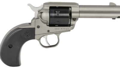 Ruger 2016 Wrangler  22 LR 6 Shot 3.75" Silver Cerakote Steel Barrel, Silver Cerakote Aluminum Frame, Black Cerakote Cylinder, Black Birdshead Grip, Exposed Hammer