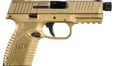 FN 66100746 509MT  9mm Luger 10+1, 4.50" Black Target Crown/Threaded Steel Barrel, Flat Dark Earth Optic Cut/Serrated Steel Slide, Flat Dark Earth Polymer Frame w/Picatinny Rail, Ambidextrous