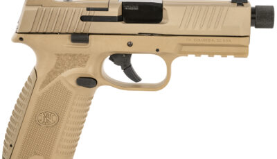 FN 66101376 510 Tactical Full Size Frame 10mm Auto 22+1, 4.71" Black Target Crown Steel Barrel, Flat Dark Earth PVD Optic Cut/Serrated Steel Slide & Polymer Frame w/Picatinny Rail, Ambidextrous
