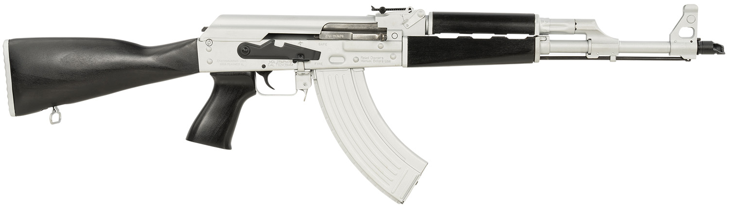 Zastava Arms Usa ZR7762CSB ZPAPM70 7.62x39mm 30+1 16.30" Black Chrome Lined Steel Barrel, Silver Receiver, Black Polymer Handguard, Fixed Dark Walnut Synthetic Stock