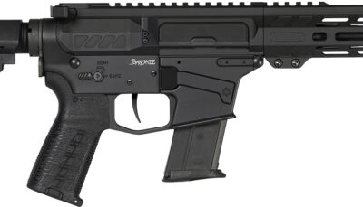 CMMG 57A340FAB Banshee MK57 5.7x28mm 20+1 8" Black Nitride Medium Taper Threaded Barrel, EML 7" M-LOK Handguards, Black Armor Cerakote Aluminum Picatinny Rail Receiver, CMMG Zeroed Grips