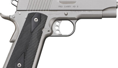 Kimber Mfg.,inc 3200044CA Pro Carry HD II (CA) 38 Super 9+1 4" Stainless Steel Slide Satin Silver Black Synthetic Double Diamond Checkering Grip