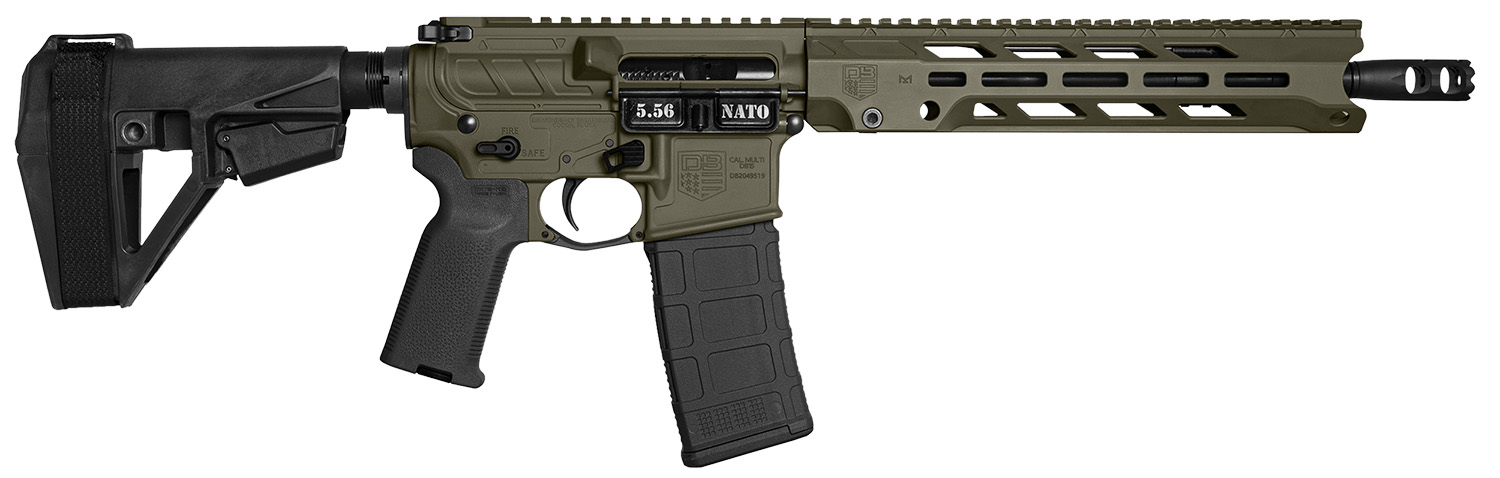 Diamondback DB1984K101 DB15 Obsidian 5.56 NATO 30+1 11.50" Black Nitride 11" M-LOK Handguard SBA5 Brace Magpul MOE K2 Grip