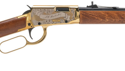 Rossi RL22181WDGDH Rio Bravo Doc Holiday 22 LR 15+1 18" Polished Black Oxide Alloy Steel Barrel, Gold Engraved Aluminum Receiver, Fixed Hardwood Stock