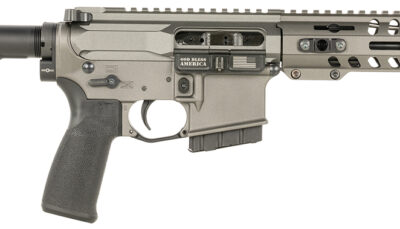 Patriot Ordnance Factory 2171 P15 Constable 300 Blackout 30+1 10.50" M-LOK Handguard, Tungsten Cerakote Aluminum Receiver w/Picatinny Rail, Black Polymer MFT Blade Stabilizer, MFT Grip
